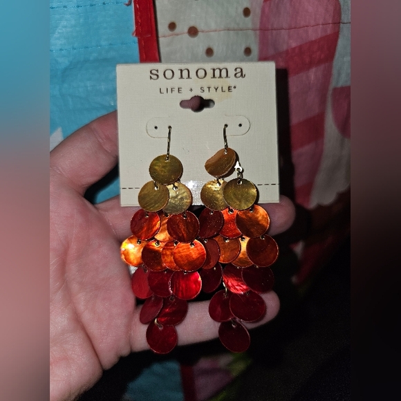 Sonoma Jewelry - Orange/red dangly earrings